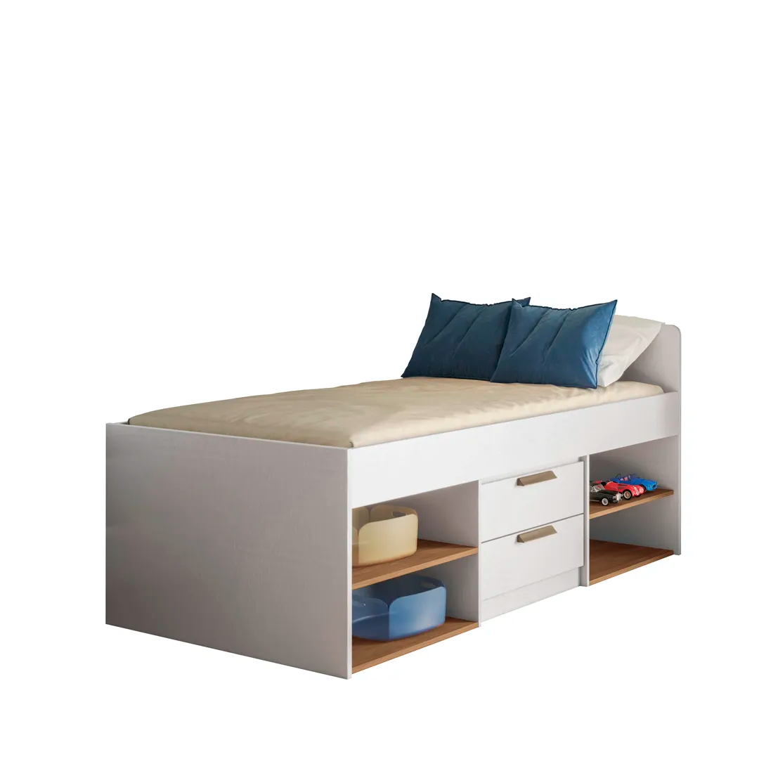 Cama Andira New Conect 2 Cajones Bco Tx/Jatoba