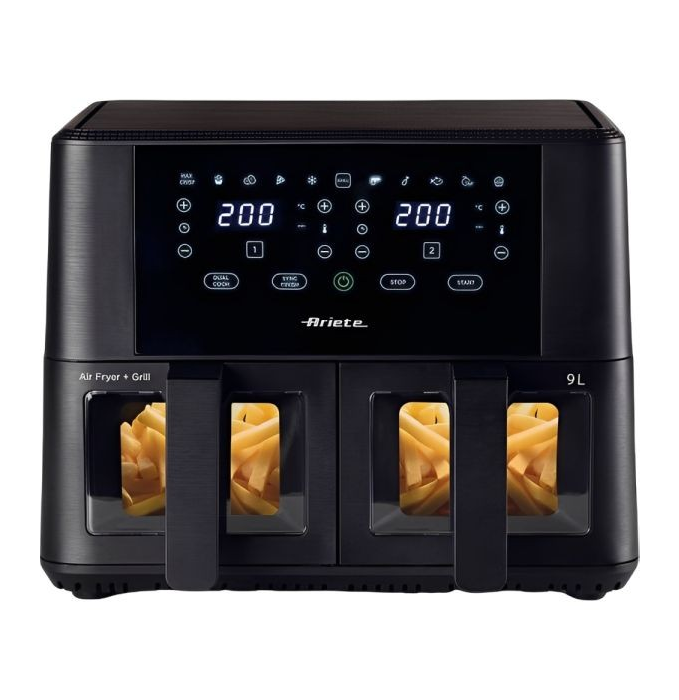 Freidora AirFryer Dual Ariete 9 Lts 929/921 Negro
