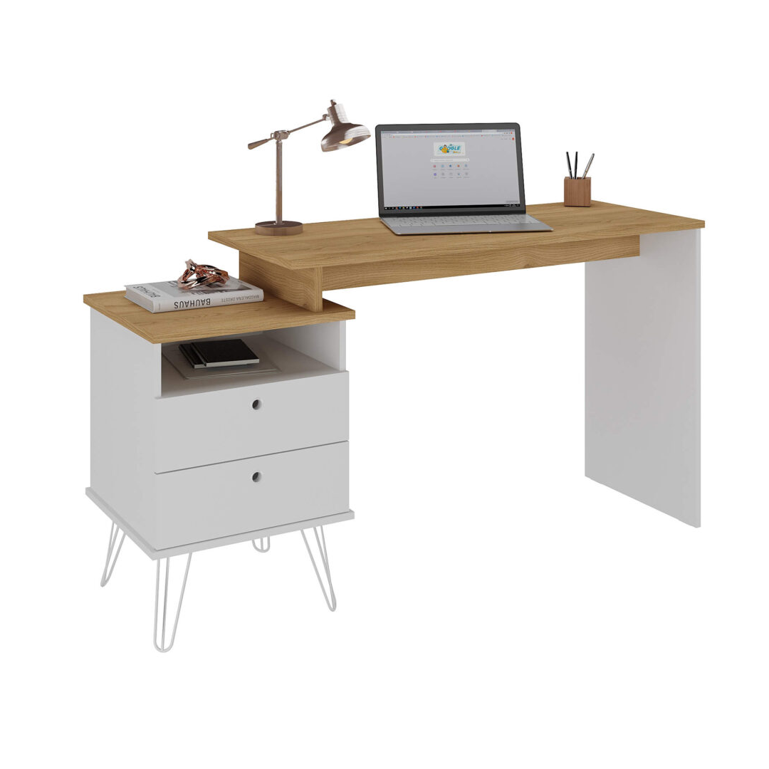 Mesa de Escritorio Artany 6307 Plus Olmo/Blanco