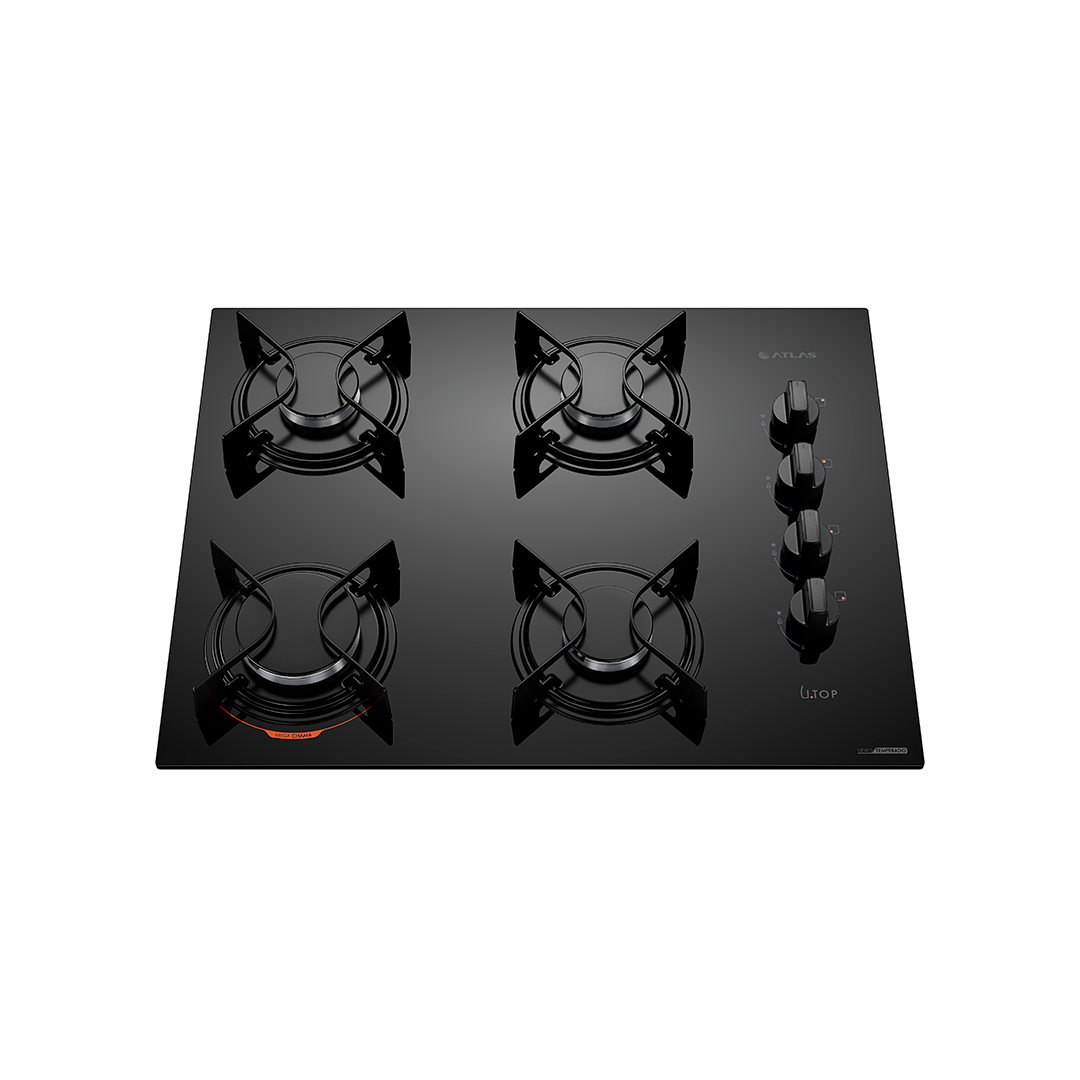 Anafe Cooktop Atlas Top Glass 1636 4 Hornallas