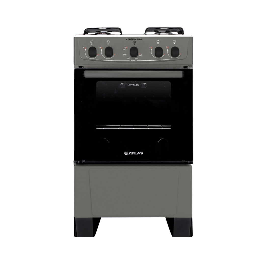 Cocina Atlas Coliseum Plus 4 hornallas Titanio