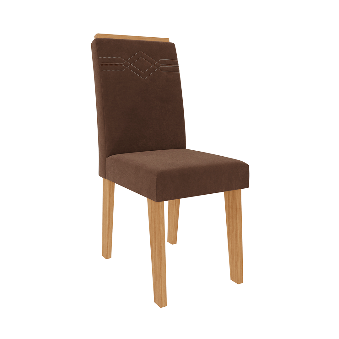 Sillas de Comedor Cimol Tais 4 Unidades C/Moldura Nature/Choco