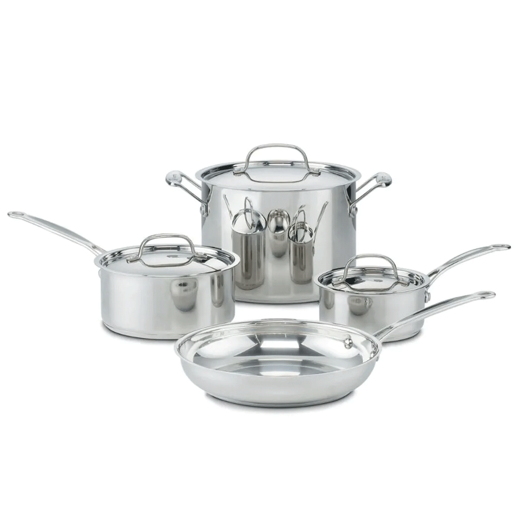 Juego de Ollas Cuisinart Chef's 7 Piezas Inox. 77-7P1