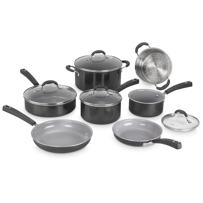 Juego de Ollas Cuisiniart 11 piezas Cerámico Antiadherente 54C-11BK