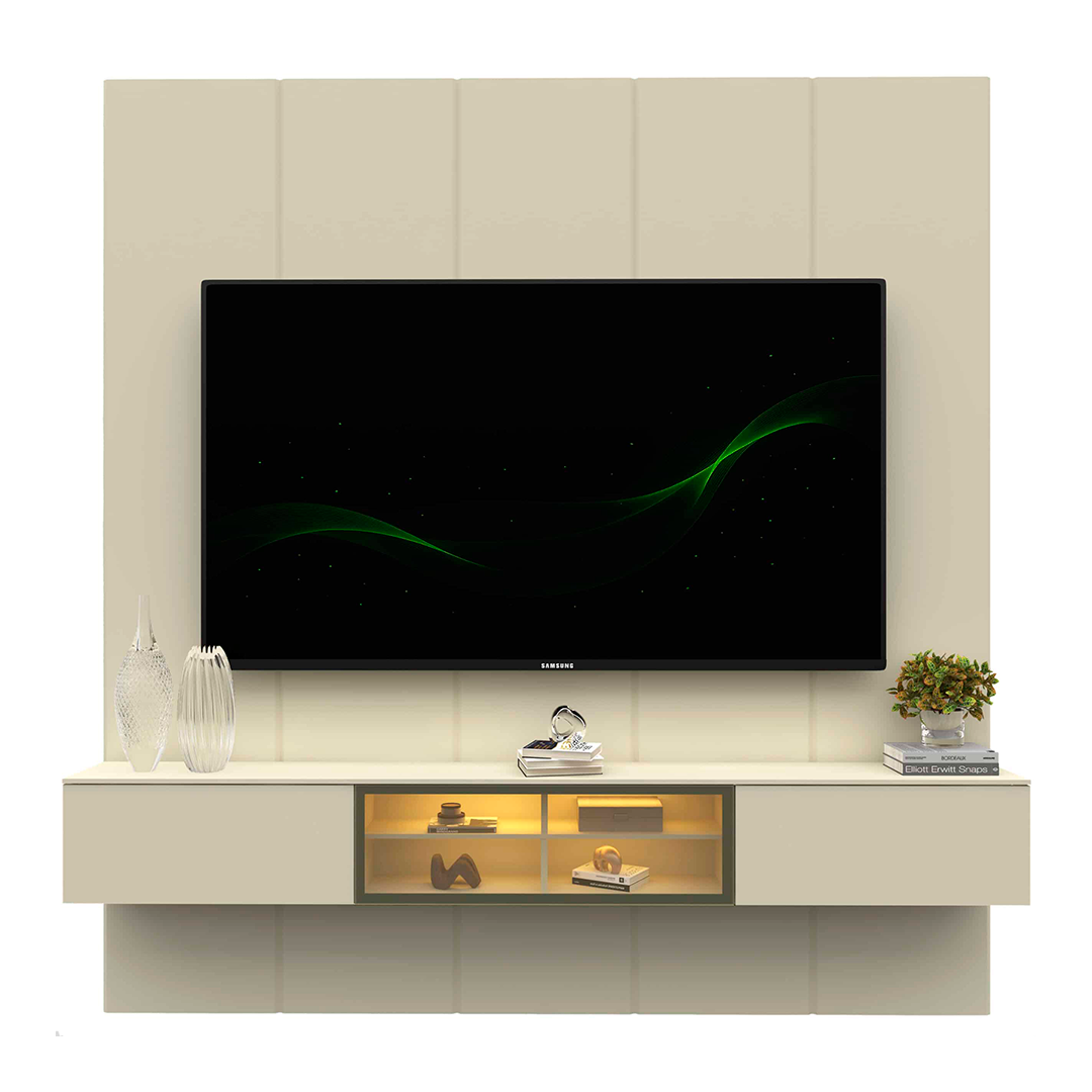 Home para Tv Gelius Realce/Luminare Hasta 85" Off White