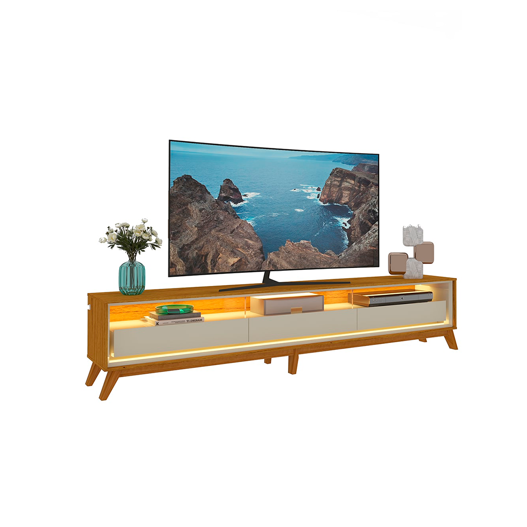 Rack Gelius Requinte 260 cm Pata Madera C/Led Nat/Ow