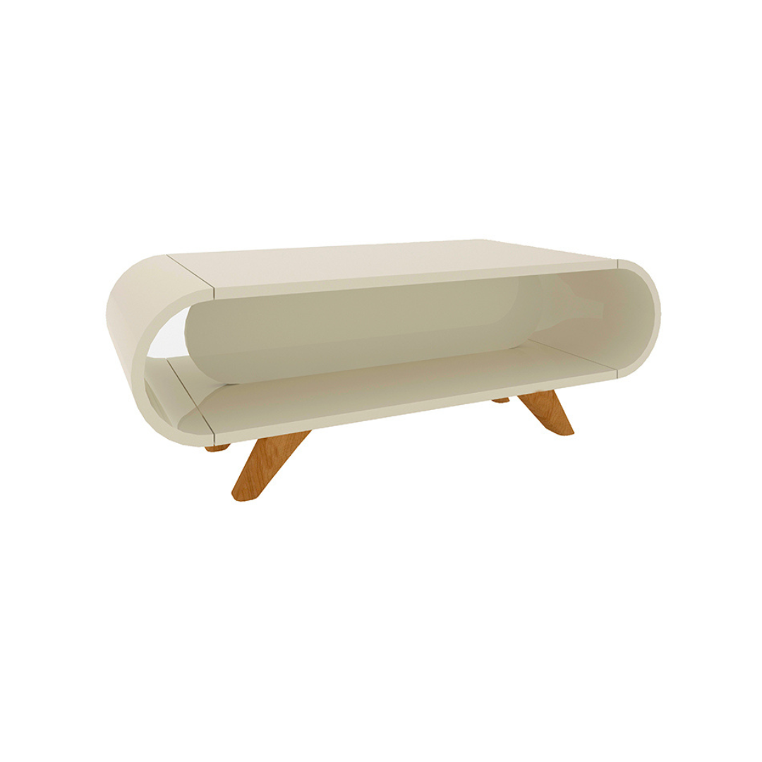 Mesa Centro Gelius C/Pies de Madera Off White