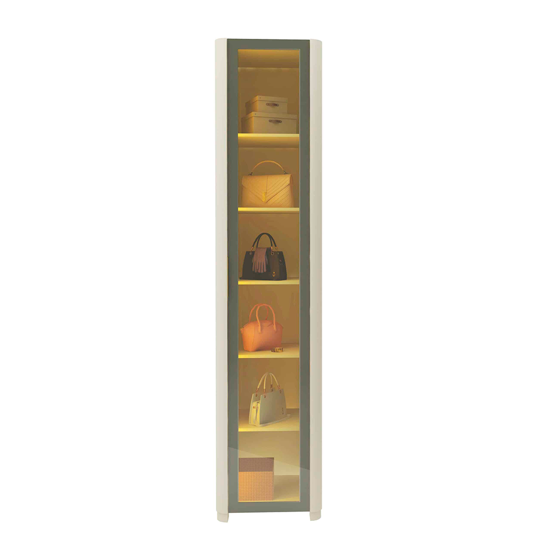 Ropero Gelius Innova 1 Puerta Reflecta C/Led Off White