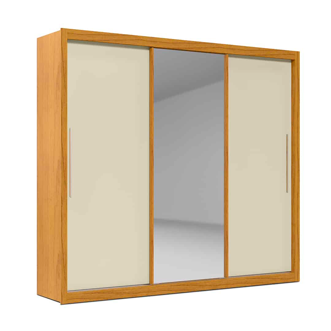 Ropero Gelius Royale 3 Puertas C/Espejo Nature/Off White
