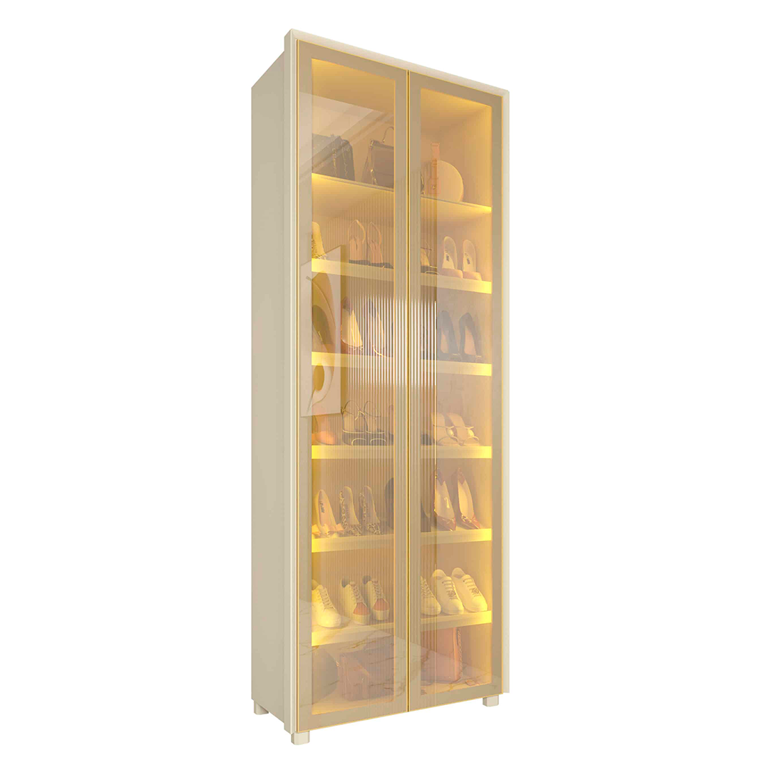 Zapatera Gelius Magnifica 2 Puertas Led Off White