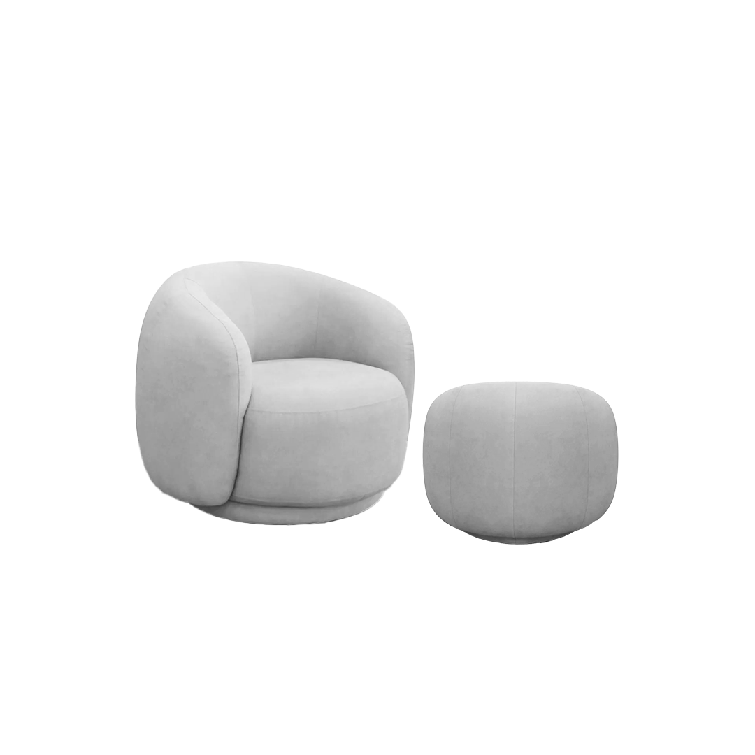 Poltrona Gralha Cloe + 1 Puff Cloe TC 13028