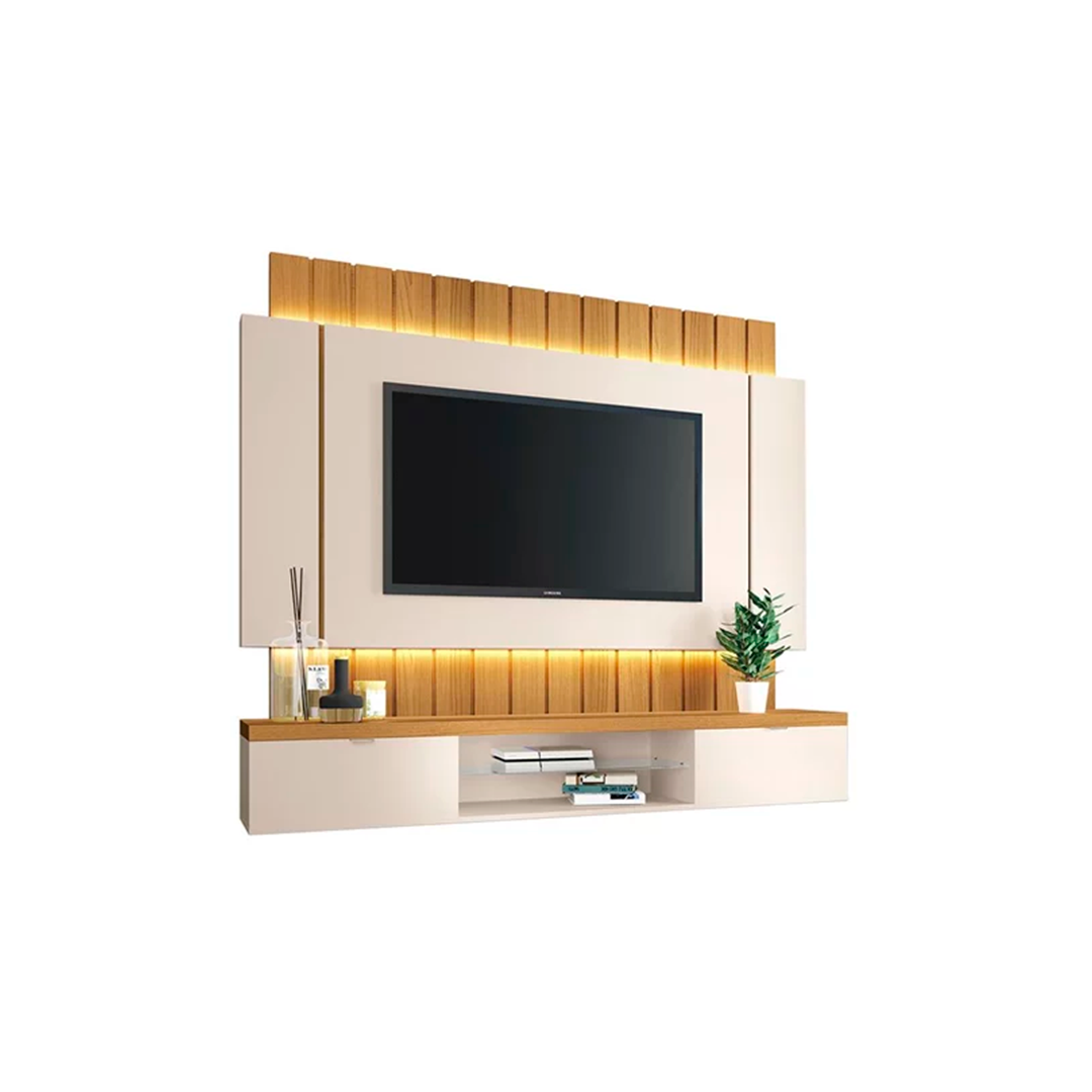 Home para Tv HB 3969 Suspenso Illusion Hasta 55" Off Whi/Cina