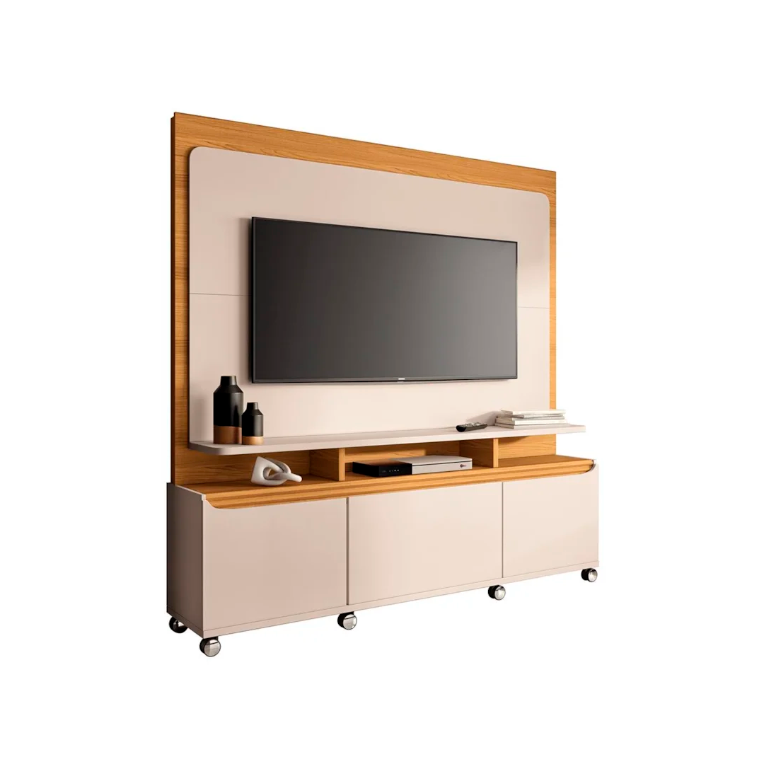 Home para Tv HB 4470 Quantum Hasta 65" OffWhi/Cinamo