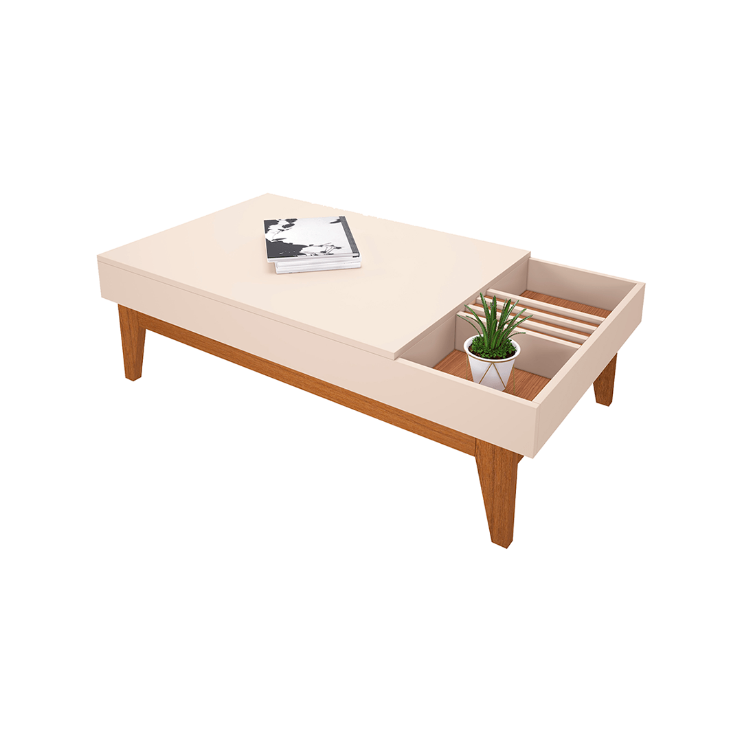 Mesa Centro HB 5124 Vitta Off White/Cinamomo