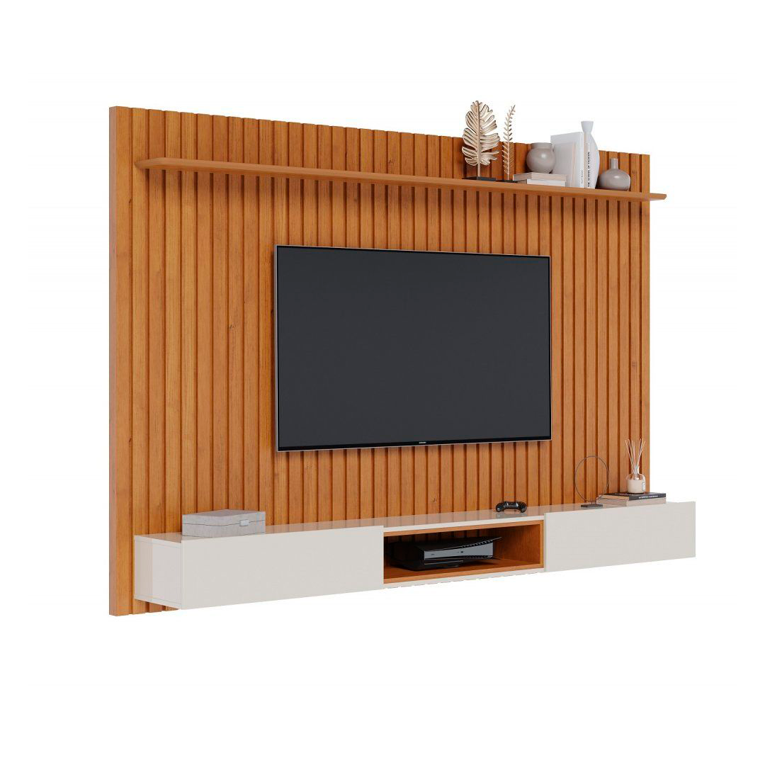 Home para Tv Imcal Ripado Loft Hasta 55" Nature/Off White