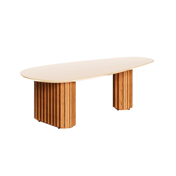 Mesa de Centro Imcal Living G Off White/Vidrio