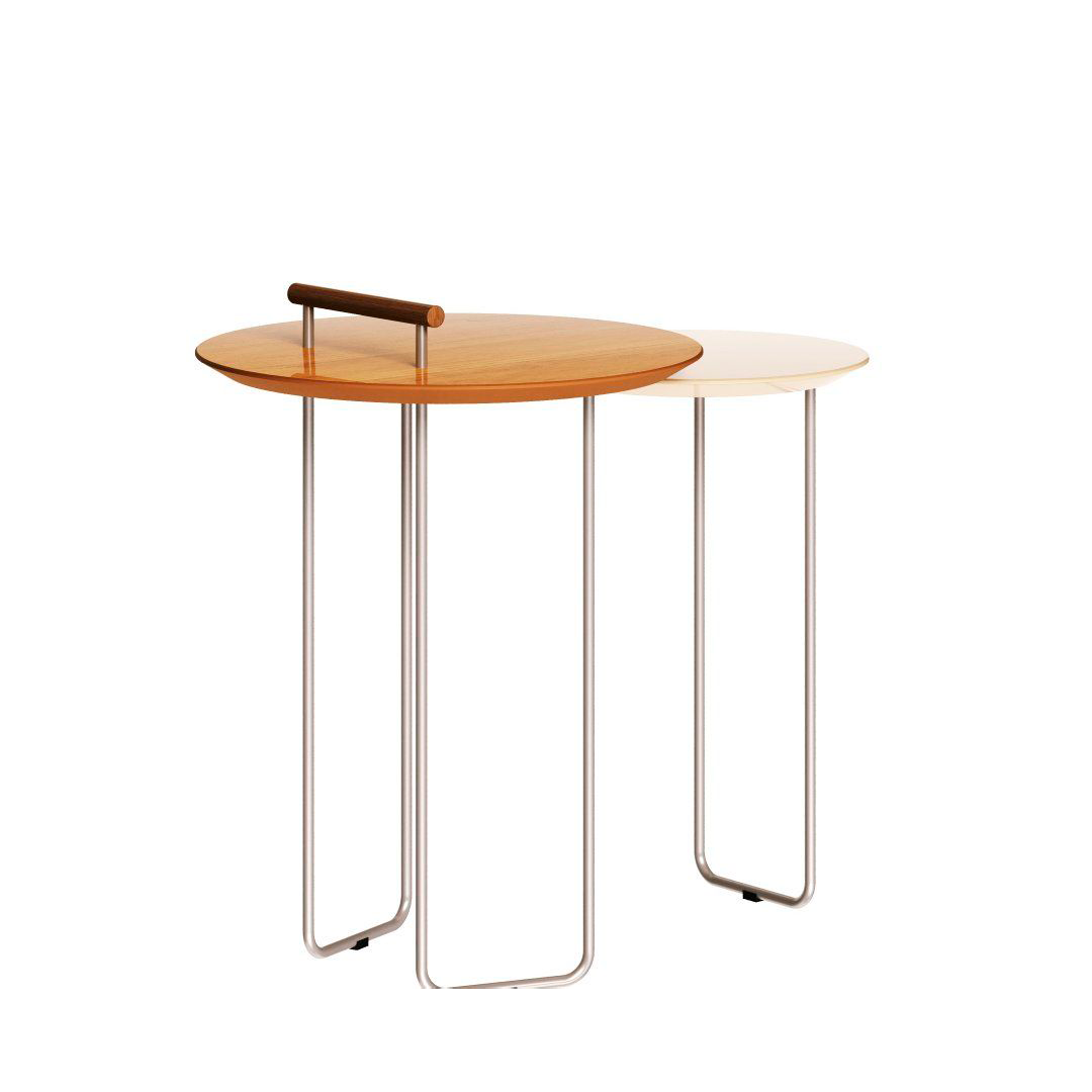 Mesa Lateral Imcal Doble Siena Natural/Off White