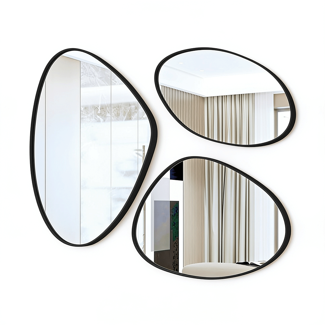 Espejos Decorativos JB Orgánico Alamanda de 3 Piezas P/M/G Negro