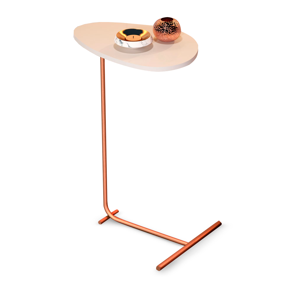 Mesa Lateral JB Orgánico Off White/Pie Bronce 32839