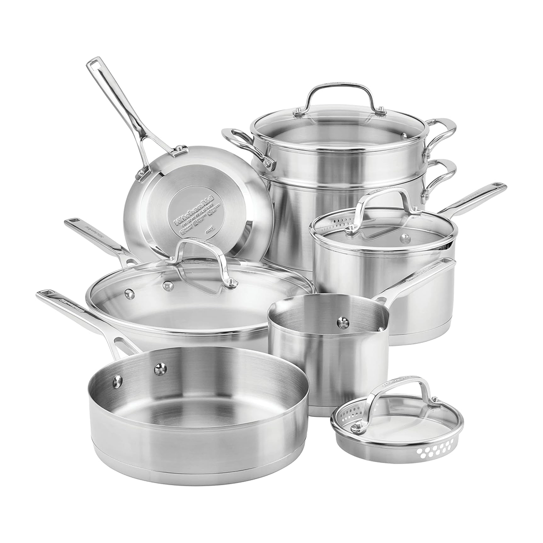 Juego de Ollas Kitchenaid 71001 Inducción 11 Pzs Inox