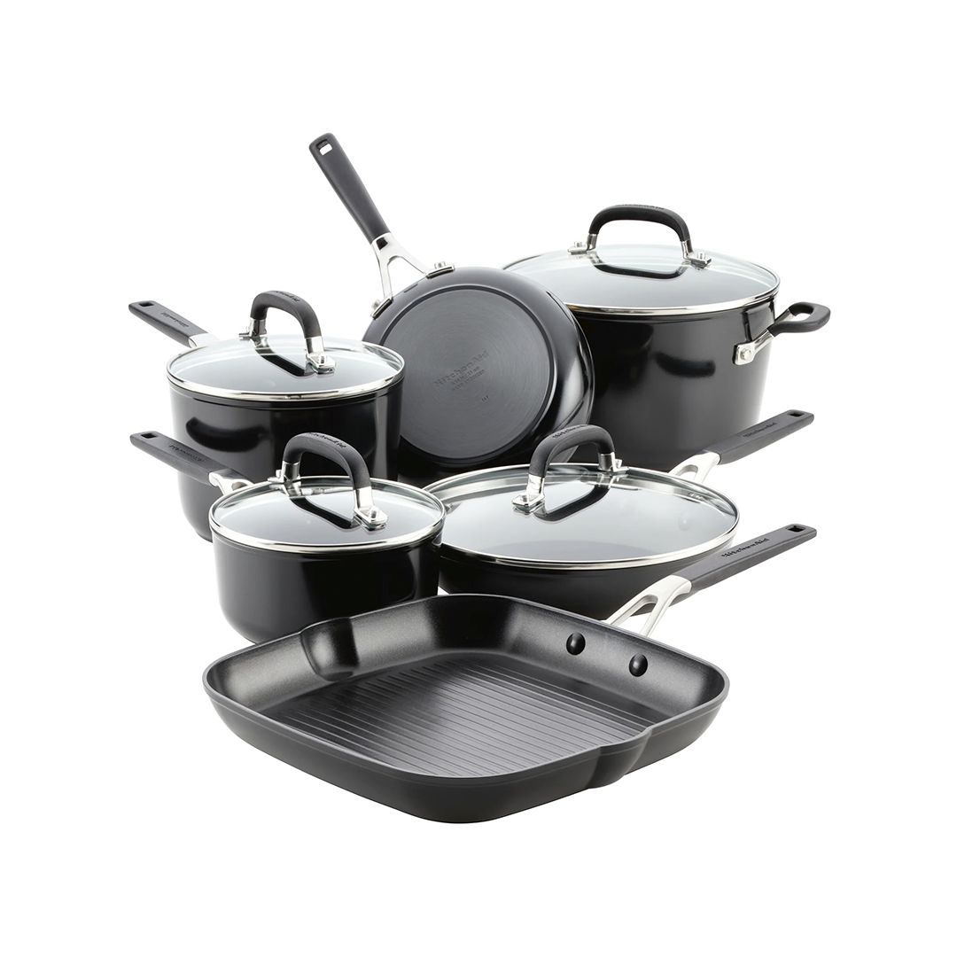 Juego de Ollas Kitchenaid 84800 Inducc/Negro 10 Pzs