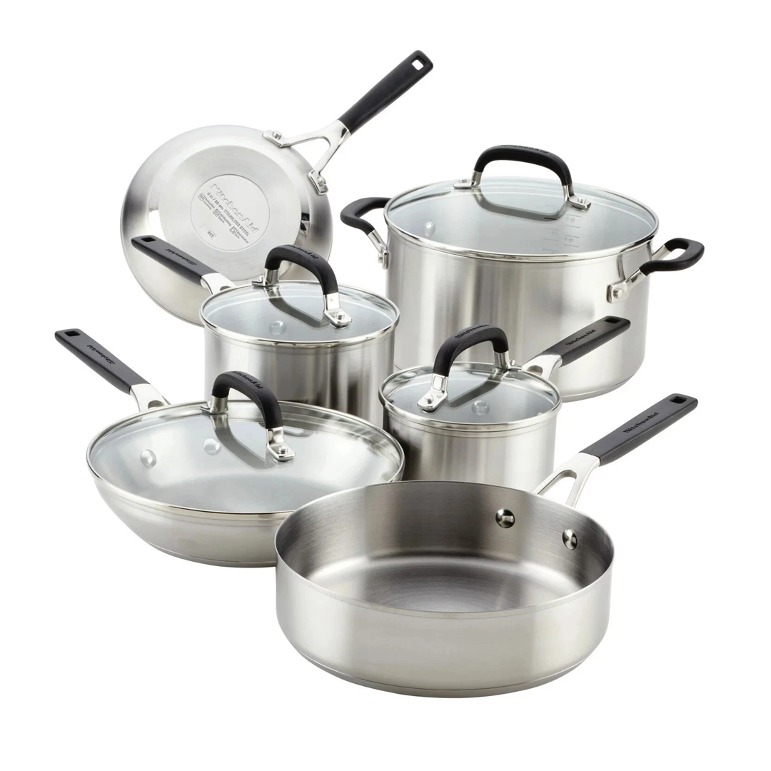 Juego de Sartén Kitchenaid 71017 Induc/Inox 10 Piezas