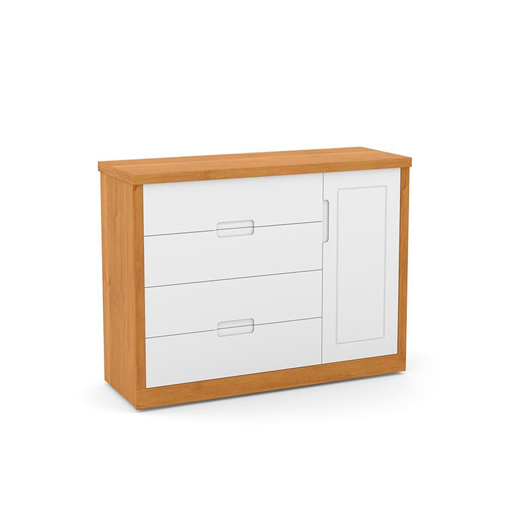 Cómoda Matic Tutto New 4 cajones/ 1 puerta Freijo/Blanco 20262