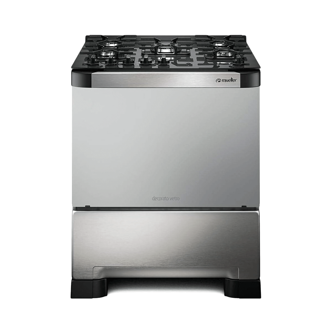 Cocina Mueller Decorato Vetro Gourmet 5 Hornallas Inox