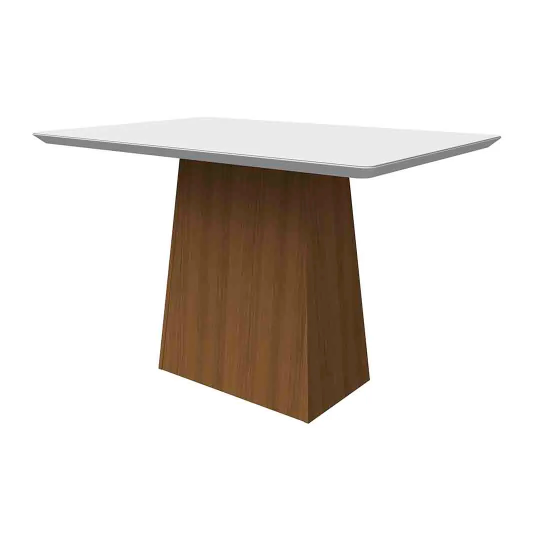 Mesa de Comedor New Ceval Bárbara 120 cm Imbuia/Off White