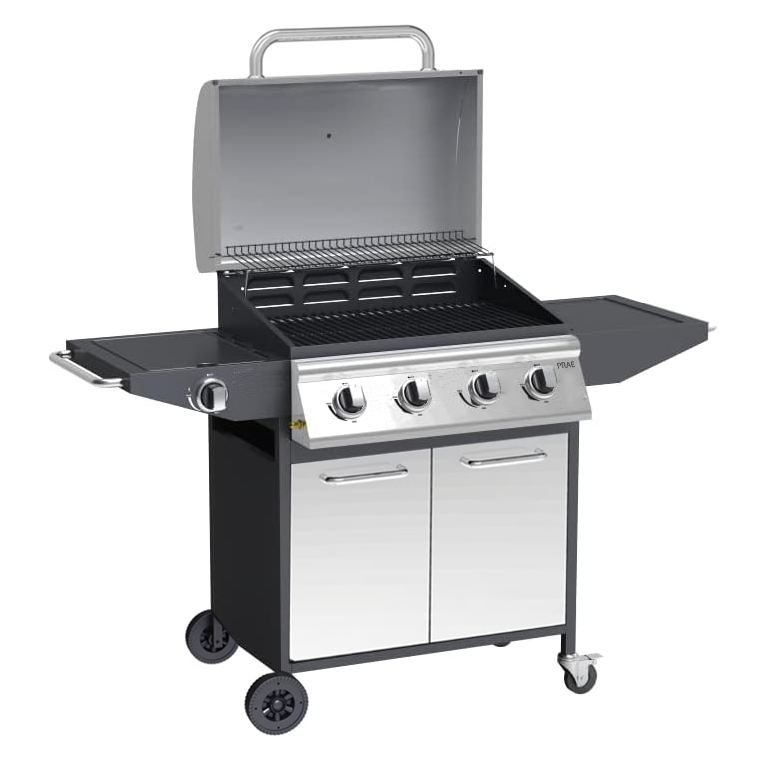 Parrilla a Gas PRAE 9204 BBQ 4 Bocas Grill Inox