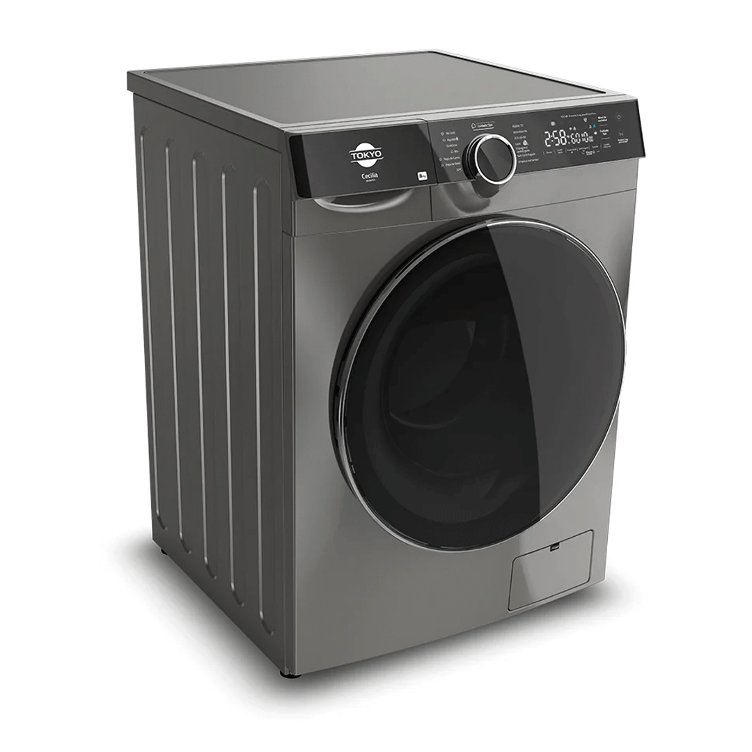 Lavarropas Tokyo Cecilia Inverter 8 Kg Gris