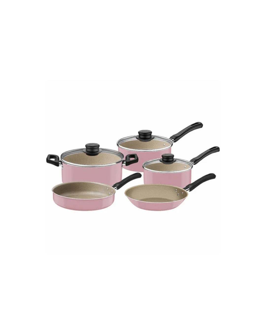 Juego de Ollas Tramontina Glenz 28699/410 de 5 Piezas color Rosa